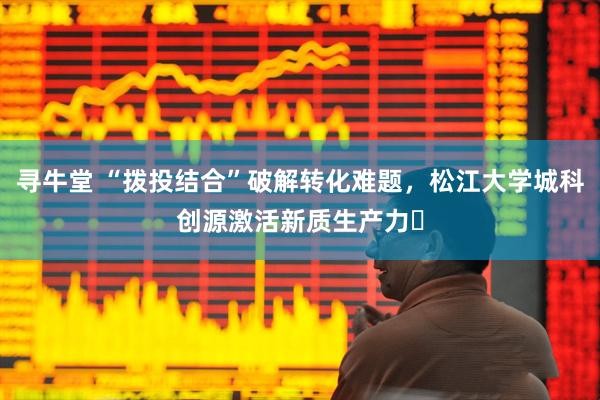 寻牛堂 “拨投结合”破解转化难题，松江大学城科创源激活新质生产力​
